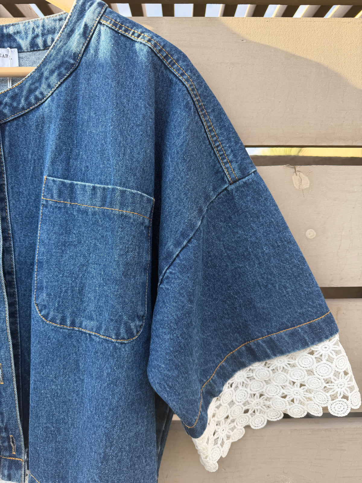 Lace Trimmed Denim Jacket