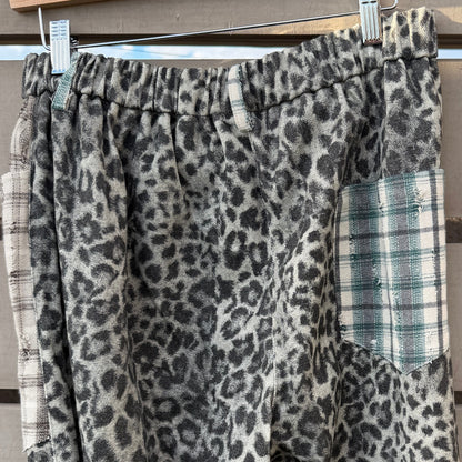 Plaid + Print Patchwork Pants