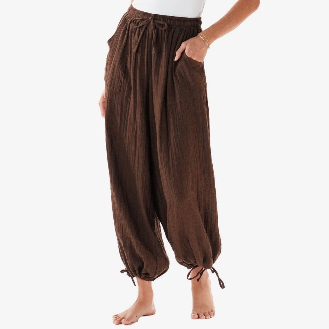 Cotton Drawstring Pants
