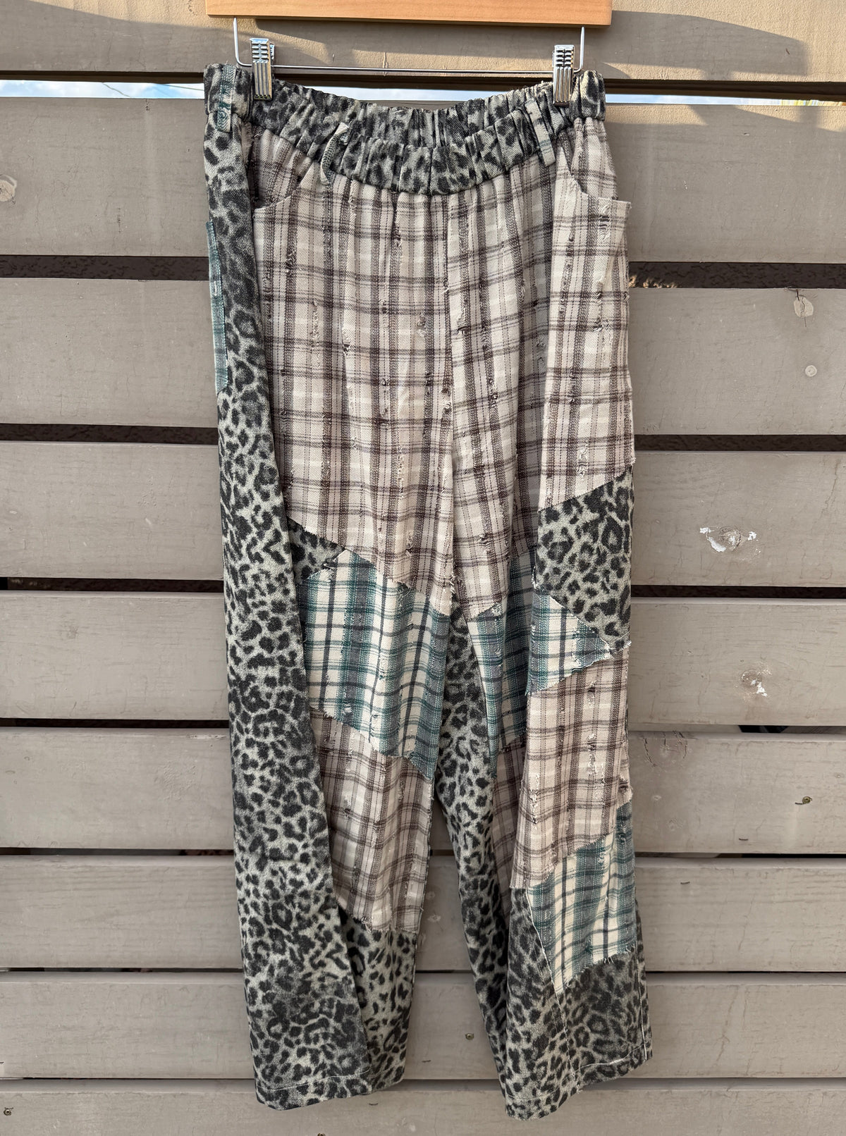 Plaid + Print Patchwork Pants
