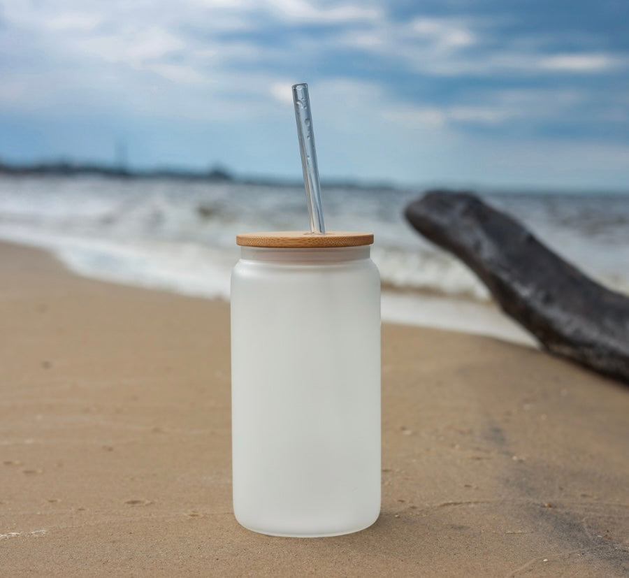 Frosted 16oz Glass Can