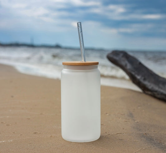 Frosted 16oz Glass Can