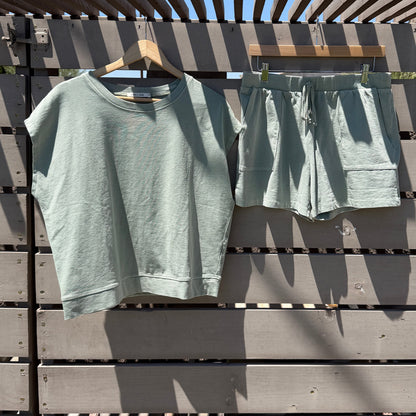 Crew Neck Top and Shorts Set