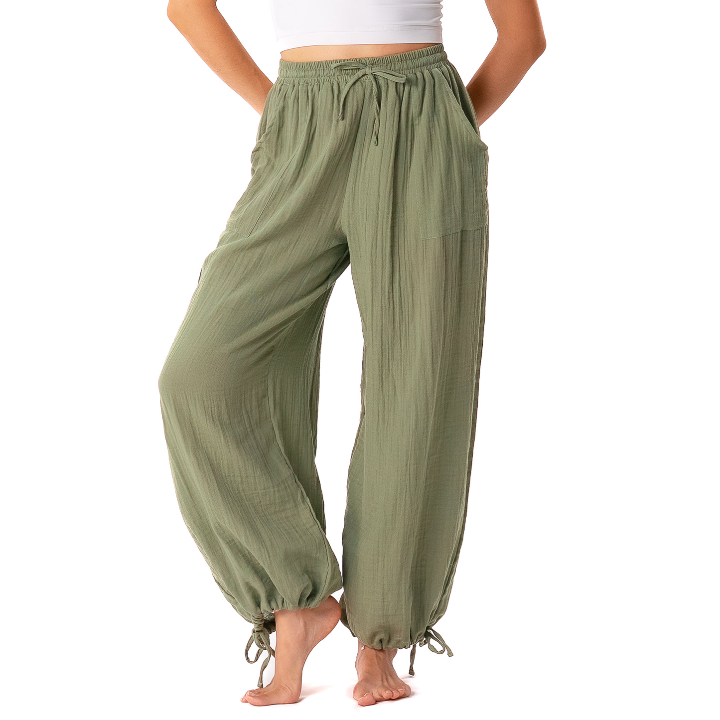 Cotton Drawstring Pants