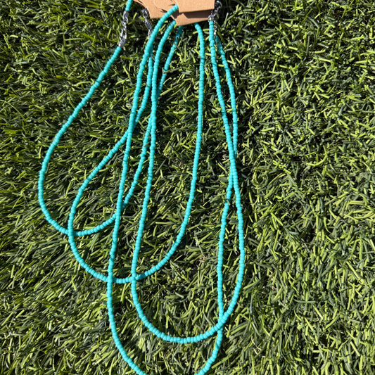 Turquoise Tide Seed Bead Necklace