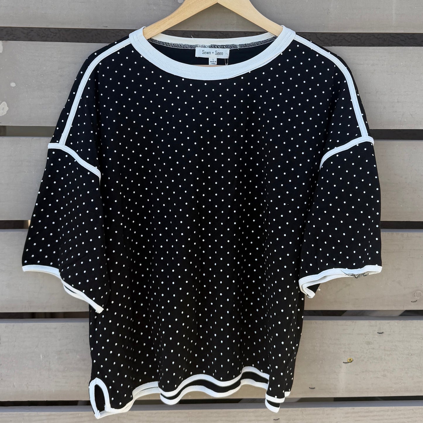Midnight Polka Dot Contrast Tee
