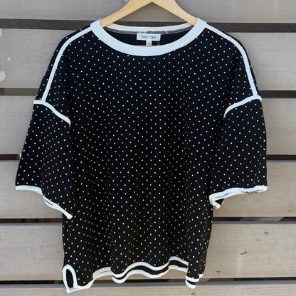 Midnight Polka Dot Contrast Tee