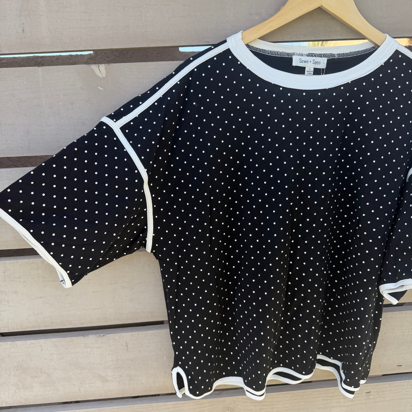 Midnight Polka Dot Contrast Tee