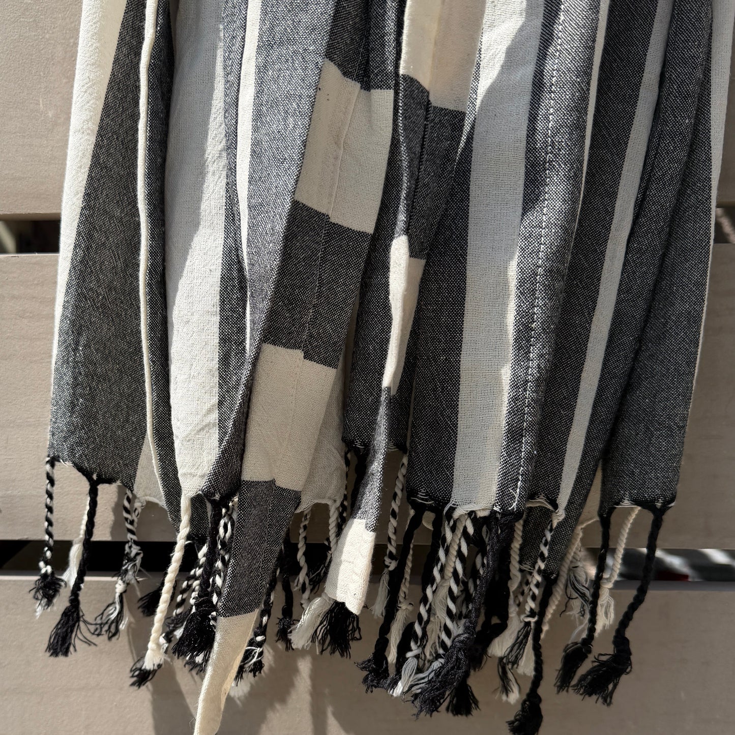 black and white striped coverup