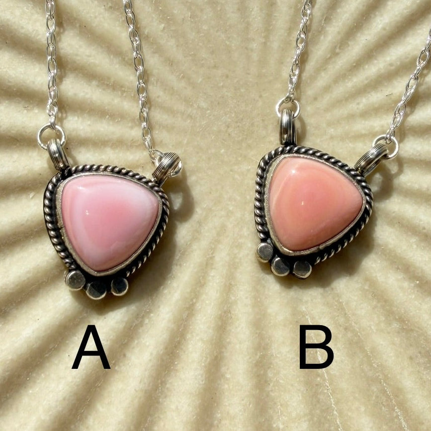 Pink Conch Triangle Necklace - Sharon McCarthy - 18”