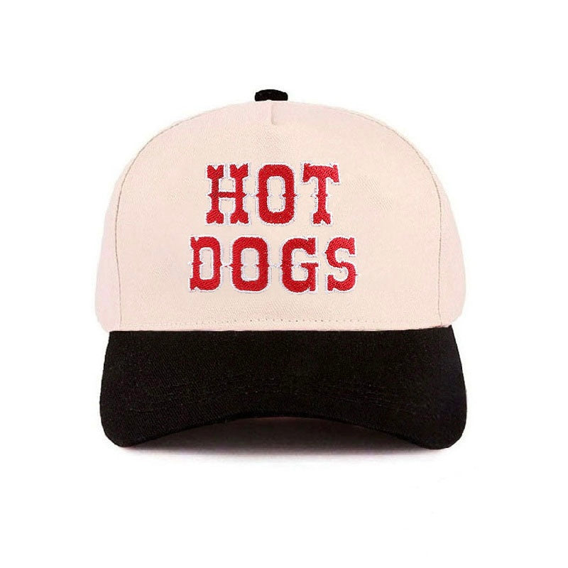Cap with 'HOT DOGS' text on a white background