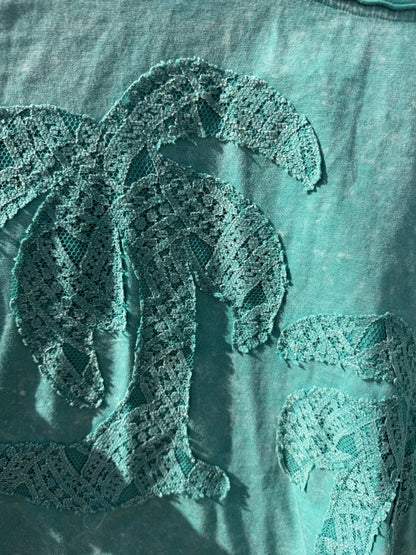 Lace Palm Tree Patch Oversized Tee
