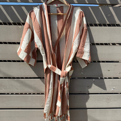 orange striped cover up